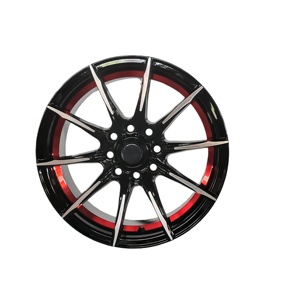 Jantes en alliage concave noir brillant 4 trous <span class=keywords><strong>5</strong></span> goujons 14-15 pouces <span class=keywords><strong>5</strong></span>*114.3/<span class=keywords><strong>110</strong></span> 35mm ET Nouveau JUWA Multi-rayons Ajustement universel - Product Image 2