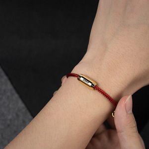 Red String Bracelet For Women Gold Beads Black Rope U Shape Modern Simple Decorate Jewelry - Product Image 1
