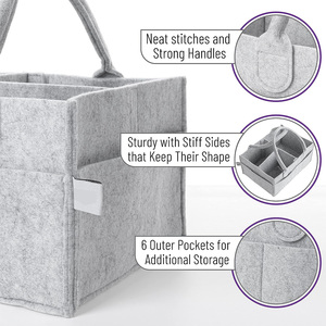 <span class=keywords><strong>Borsa</strong></span> Tote per pannolini in <span class=keywords><strong>feltro</strong></span> per bambini organizzatore di Caddy per auto - Product Image 4