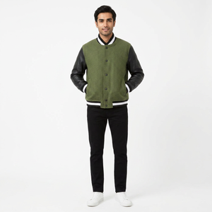 Veste universitaire pour homme de qualité supérieure avec logo personnalisé, col montant, tissu en toile pour l'hiver, séchage rapide, respirante, avec OEM - Product Image 1
