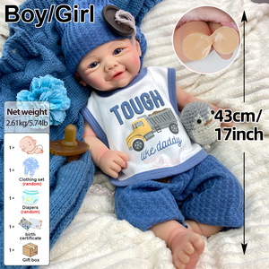 17 Inch Adorable Full Silicone Reborn Baby Doll Open Eyes Realistic Skin Texture Baby Doll for Kids <strong>Gift</strong> - Product Image 3