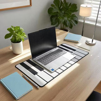 Grand tapis de sol imprimé couleur unie motif touches de piano, non-coussiné, pour bureau et gaming, design créatif, incontournable pour les amateurs de musique