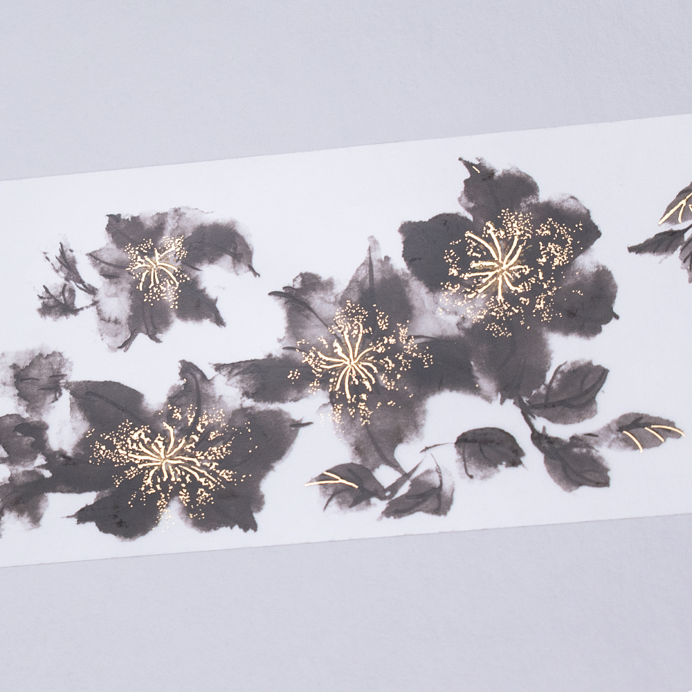 Washi paper + gold foil + release line example