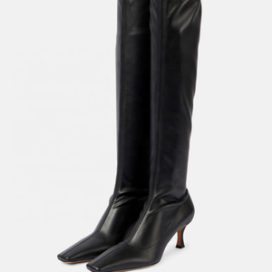 Large Size 46 Women Over the Knee High <b>Boots</b> Wide Fit Low Thin Heels Thigh High Square Toe Booties Custom Shoes - Product Image 4