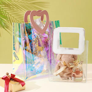 Petit sac de toilette transparent en PVC avec poignée en corde, étanche, option de logo personnalisé - Product Image 5