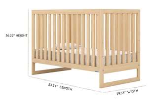 La cama de bebé esencial para recién nacido se adapta al colchón de cuna estándar Base de cama ajustable natural Cuna convertible Austin 3 en 1 para bebé - Product Image 6