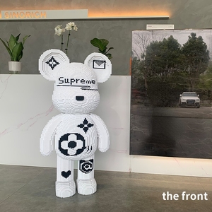 Nuevas Llegadas, <span class=keywords><strong>Mini</strong></span> Bloques de Construcción Armables, Oso de 93 cm, Colección de Micro Bloques de Construcción, Figuras de Oso Bearbrick, Juguetes con Luz LED - Product Image 3