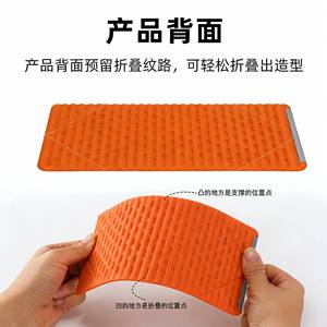 Flexible Folding Silicone Phone <b>Stand</b> Universal <b>Tablet</b> Laptop Holder Transformable Lazy Support Orange Black 20x10x0.3cm - Product Image 2