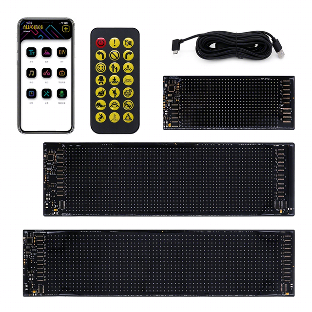 Hot Selling New Model Ultra Thin Flexible RGB Full Color LED Screen for Car with Mobile Phone App Control and Universal Fit