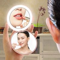 Miroir cosmétique de courtoisie à LED Affiner le maquillage Smart Swith Portable dans une poche de sac Forme ronde personnalisée
