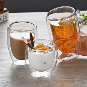 Wholesale Shape Borosilicate Double Wall Coffee Cups Minimalist Design for Giveaways - Product Image 1