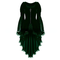 Veste gothique en velours à manches longues en dentelle pour femme, robe de Vampire pour dames aristocratique, Cosplay Lolita