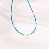 Ensemble de bijoux rétro classique en perles d'apatite bleue, style européen et américain unique, collier et bracelet pour les occasions décontractées et sociales