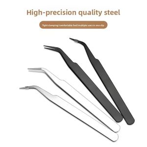 <span class=keywords><strong>Pince</strong></span> <span class=keywords><strong>à</strong></span> épiler pour sourcils et faux cils, débutant, greffage, beauté, pointe inclinée, pointe pointue, durable, précision, pointe lisse, 10MM HaoNan A-37 Maquillage - Product Image 1