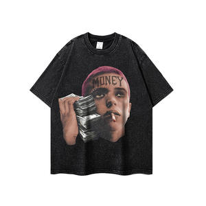 レトロなヒップホップストリート半袖、ウォッシュ、熟成、ヘビートレンディなブランドのルーズで用途の広いTシャツカップルトップ - Product Image 4