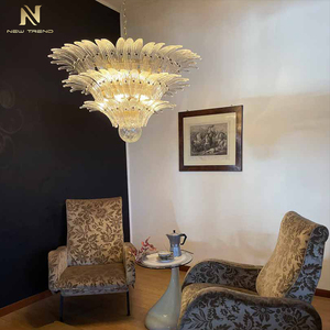 Lampe pendante menée en verre de lustre de salle de banquet de villa de hall d'hôtel fait sur commande d'intérieur de conception de luxe - Product Image 3