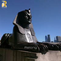 Statue de Sphinx Féminin en Bronze Ancien Égyptien de Grande Taille pour la Décoration Extérieure des Rues