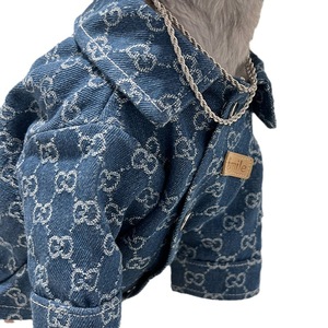 Nouveau design <span class=keywords><strong>Alaskan</strong></span> Golden <span class=keywords><strong>Husky</strong></span> Big Dog vêtements hiver épais gilet chaud Pet Denim veste coton marque imprimer pour une utilisation au printemps - Product Image 4