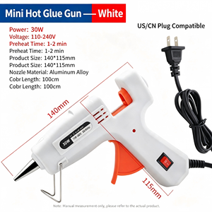 Pistolet à colle chaude 30W blanc, prise US/CN, outil de bricolage haute température - Product Image 5