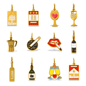 Colgantes Temáticos de Aleación de Zinc Bañados en Oro con Diseño de Labios Totem de la Felicidad, Accesorios de Joyería DIY, Regalo Unisex - Product Image 5