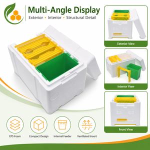 Caja de Cría de Abejas Reinas de Espuma EPS, Equipo de Apicultura, Caja de Cría de Abejas Reinas Aislada para Granjas Apícolas - Product Image 4