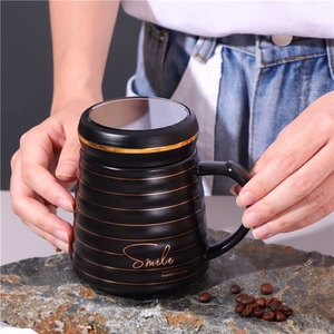 Customizable Luxury 15Oz Black Gold Sublimation <b>Ceramic</b> Mugs Matte Coffee Mug Custom Logo Espresso Coffee <b>Cups</b> With Lid - Product Image 1