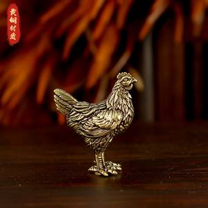 真鍮の雄鶏像 - 銅の咆哮する雄鶏の置物、伝統的な中国の干支と茶ペットの像、家の装飾に適しています - Product Image 5
