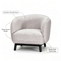 Fauteuil de salon moderne et durable avec structure en bois pour la maison, le bureau, le salon, la salle à manger et l'hôtellerie - Meubles de maison
