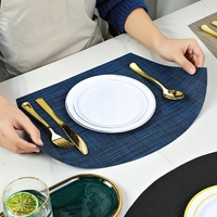Nappe/Tableau décoratif moderne en PVC en forme d'éventail, non lavable, imperméable et isolant thermique, sous-verre/sous-tasse