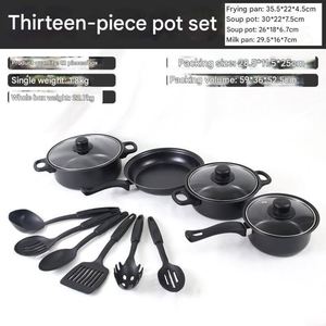 13pcs Durable Non-Stick Maifanstone Cookware <b>Set</b> Multifunctional Kitchen Utensil Soup Milk <b>Pot</b> Frying Pan for Household Use - Product Image 6