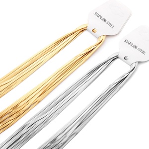Cadenas de Joyería Hechas a Mano, Elegantes e Impermeables, Cadena Plana Tipo Serpiente, Chapada en Oro, Cadena de Oro PVD - Product Image 4