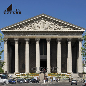 Quyang biệt thự trang trí ngoài trời đơn giản thanh lịch phong cách Pháp đá cột đá cẩm thạch trắng Roman Vòng trụ cột - Product Image 2