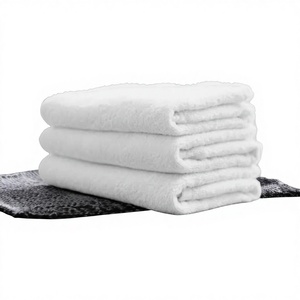 Serviette de bain en coton 100% écologique, poids lourd, 600 GSM, lavable en machine, blanche - Product Image 1