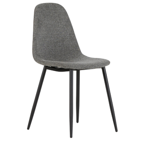 Vintage Industrial Modern Stackable Smooth <b>Fabric</b> <b>Dining</b> <b>Chairs</b> with Metal Legs <b>Grey</b> Upholstery for Restaurant Furniture - Product Image 1
