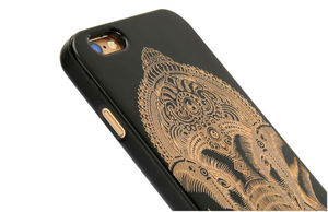 Funda de madera con diseño personalizado para teléfono móvil, carcasa de madera tallada en color negro para iphone 11 12 <span class=keywords><strong>13</strong></span> ProMax <span class=keywords><strong>Samsung</strong></span> Moto - Product Image 2