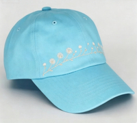 Groothandel Lichtblauwe Palmboom Geborduurde 100% Katoenen Baseballpet Verstelbare Riempje Unisex Volwassene Casual Zonnehoed