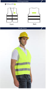 Gilet de sécurité collant personnalisé haute visibilité à deux rayures vêtements de travail gilet de Protection de sécurité gilet réfléchissant pour travaux de Construction - Product Image 5