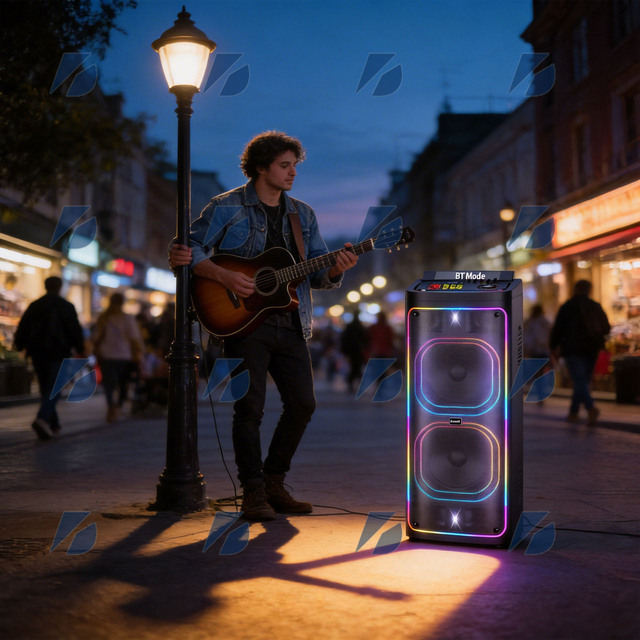 Bts-2242 Karaoke Portable Speaker Rgb Light Triple 12 Inch Speaker Party Speaker
