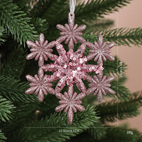 Ornements de Noël de luxe en or rose avec paillettes, décorations suspendues pour l'arbre, rennes, flocons de neige, étoiles, papillons, ballerines