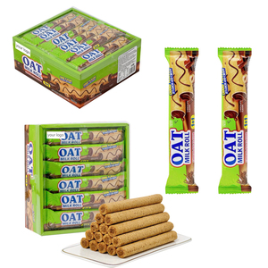 Bán buôn tùy chỉnh nhãn hiệu riêng giòn bánh quy dính ca cao sô cô la Snack giòn Cookie Halal giòn lúa mì Wafer thanh - Product Image 1