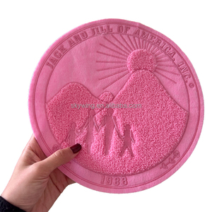 Tondo tutto rosa jjjoa 1938 Jack e Jill di America ciniglia in ferro su toppa ricamata per felpa con cappuccio e giacca - Product Image 4