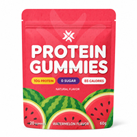 Gummies protéinés à la fraise, isolat de protéines de lactosérum naturel 10g, riches en protéines, faibles en calories, sans édulcorants artificiels