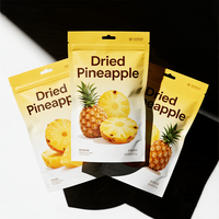 Sachets personnalisés en Mylar pour bonbons aux fruits lyophilisés (pêche, fraise, citron, mangue) et sachets pour ananas séché, emballage stand-up