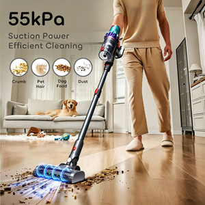 Aspirateur sans fil 55KPa avec détection de poussière par lumière verte, écran LED, aspirateur à main pour sols durs et tapis, OEM ODM - Product Image 6