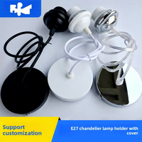 Kit de câblage pour lustre en papier et bambou avec support de lampe E27, ampoule LED, accessoires d'éclairage DIY, abat-jour en forme de disque à montage au plafond