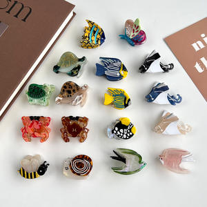 HONEY Adorable Ocean Series Acétate Pinces À Cheveux Tortue Clips Latéraux <span class=keywords><strong>Crabe</strong></span> Petites Poignées <span class=keywords><strong>De</strong></span> Cheveux Poisson Avaler Sweet Bang Clips - Product Image 1