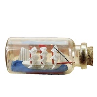 Bateau pirate méditerranéen, bouteille à vœux, bateau à voile dans une bouteille à la dérive, micro-paysage, décoration nautique, accessoires de jardin féerique
