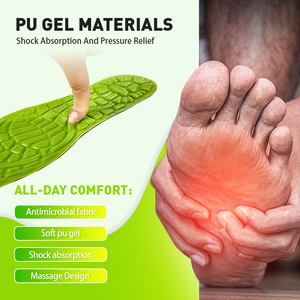 Shock Absorption Foot <b>Cushioning</b> Pad PU Gel Shoes Insoles Full-Length Soft Gel Massaging Shoe <b>Inserts</b> - Product Image 4