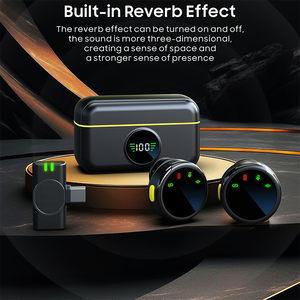 Micrófono Lavalier inalámbrico de 2,4G, botón de configuración magnético Dual, reducción de ruido para grabación de estudio de transmisión en vivo - Product Image 5