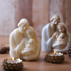 Early Riser Jésus Moule Sainte Famille Figurine DIY Aromathérapie Bougie Silicone Moule-Résine Décorative Plâtre Art Moules - Product Image 1